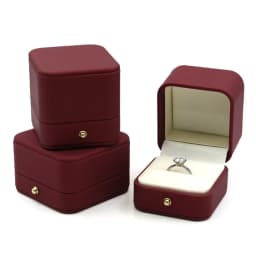 Vintage Double Slots Ring Jewelry Box For Wedding Proposal Engagement Ring Box Gift Organizer Storage PU Leather Packaging Case