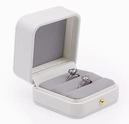 Vintage Double Slots Ring Jewelry Box For Wedding Proposal Engagement Ring Box Gift Organizer Storage PU Leather Packaging Case