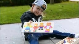 QWZ Little Bear Change Clothes Children's Early Education Wooden Jigsaw Puzzle Dressing Game Baby Puzzle Toys For Children Gift