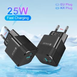 2 Ports PD 25W USB C Fast Charger KR EU Mini Travel Plug Phone Fast Charging Adapter for iPhone 15 Pro Max Oneplus