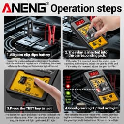 ANENG 11-25V Relay Detector RT01 Digital Universal 4/5 Pins Car Battery Vehicle Detection Digital Display Voltage Battery Tester