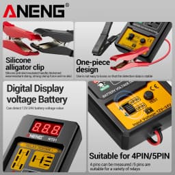 ANENG 11-25V Relay Detector RT01 Digital Universal 4/5 Pins Car Battery Vehicle Detection Digital Display Voltage Battery Tester