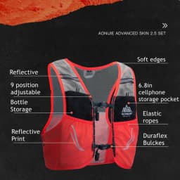 AONIJIE C932A 2.5L Lightweight Backpack Running Vest Nylon Hydration Pack Bag Cycling Marathon Portable Ultralight Hiking 600ML