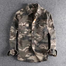 [24hour Fast Shipping] Men Camouflage Cargo Shirts High Quality Durable Outdoor Hiking Sport Daily American Style Casual Camicia