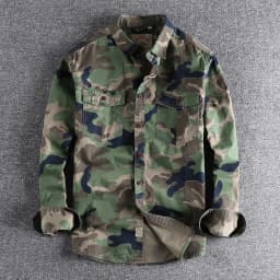 [24hour Fast Shipping] Men Camouflage Cargo Shirts High Quality Durable Outdoor Hiking Sport Daily American Style Casual Camicia