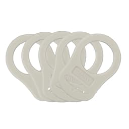 5pcs Food Grade BPA Free Silicone Adapter Rings Holder for Button Style Dummy Nipple Baby Pacifier Soother Teething Ribbon Clip