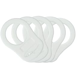 5pcs Food Grade BPA Free Silicone Adapter Rings Holder for Button Style Dummy Nipple Baby Pacifier Soother Teething Ribbon Clip