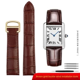 Genuine Leather Strap Replacement For Cartier Tank Solo Men Women Watch Chain Blue red pink Watchband Bracelet Belt 16 18 20mm