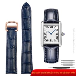 Genuine Leather Strap Replacement For Cartier Tank Solo Men Women Watch Chain Blue red pink Watchband Bracelet Belt 16 18 20mm