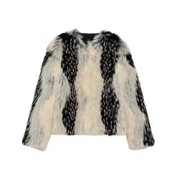 Chic Street Faux Fur Jacket Women Short Coat Elegant Fluffy Loose Warm Long Sleeve Female Outwear 2025 Autumn Winter Lady Jacket