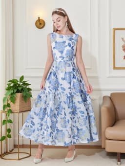 DEVCHATA Elegant Organza Maxi Dress Women Sleeveless Boho Summer Beach Evening Party Vestido