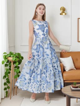 DEVCHATA Elegant Organza Maxi Dress Women Sleeveless Boho Summer Beach Evening Party Vestido