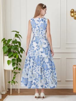 DEVCHATA Elegant Organza Maxi Dress Women Sleeveless Boho Summer Beach Evening Party Vestido