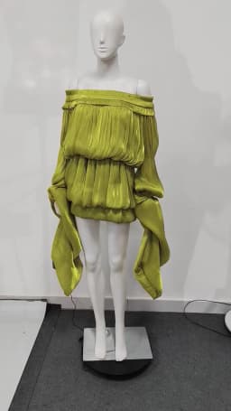 TWOTWINSTYLE Solid Loose Spliced Folds Dress for Women Slash Neck Long Sleeve Luxury Irregular Dresses Female Summer Fashion New