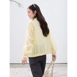 VIMLY Women's Minimalist Sun Protection Jacket 2026 Spring New Fashion Casual Yellow Mock Neck Loose Office Wear for Women A5179