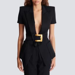 HIGH STREET Newest Fashion 2026 Designer Jacket Women's Short Sleeve Belted Casual Blazer