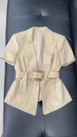 HIGH STREET Newest Fashion 2026 Designer Jacket Women's Short Sleeve Belted Casual Blazer