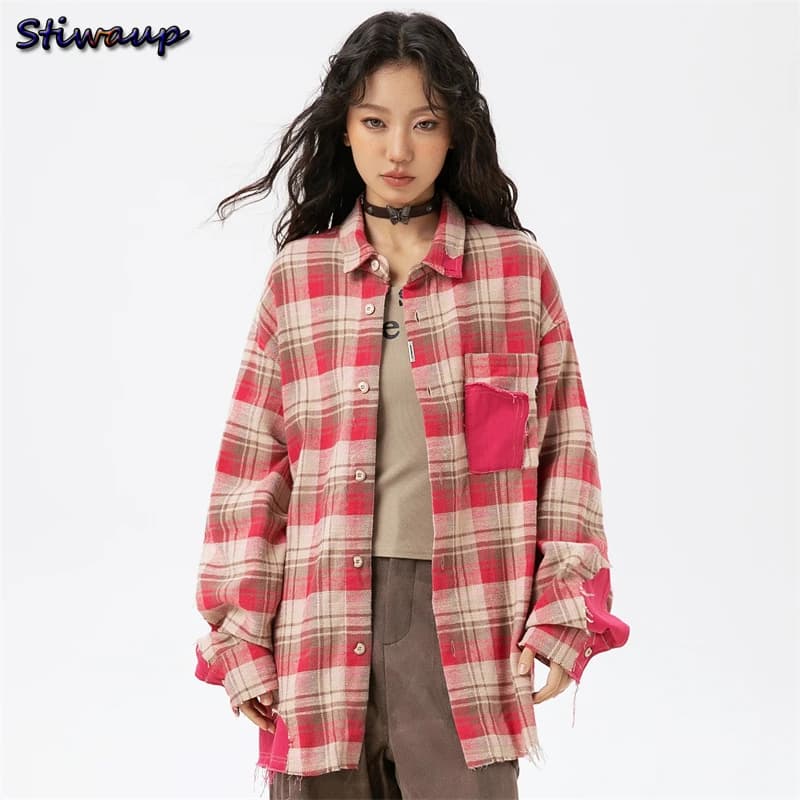 Shirts Woman Spring Fashion Blouses 2024 Korean Popular Clothes Tops Woman 2024 Luxury Elegant Women's Pink Striped Trend Shirt
