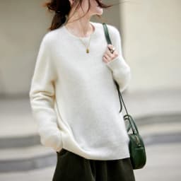 WinvyNee Women's Clothing Brushed Wool O Neck Pink Causal Sweaters Soft Solid Knitted Tops Pullovers Jumpers Winter A1713001