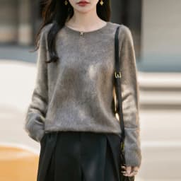 WinvyNee Women's Clothing Brushed Wool O Neck Pink Causal Sweaters Soft Solid Knitted Tops Pullovers Jumpers Winter A1713001