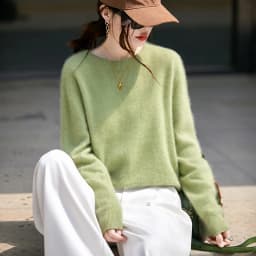 WinvyNee Women's Clothing Brushed Wool O Neck Pink Causal Sweaters Soft Solid Knitted Tops Pullovers Jumpers Winter A1713001
