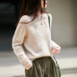 WinvyNee Women's Clothing Brushed Wool O Neck Pink Causal Sweaters Soft Solid Knitted Tops Pullovers Jumpers Winter A1713001