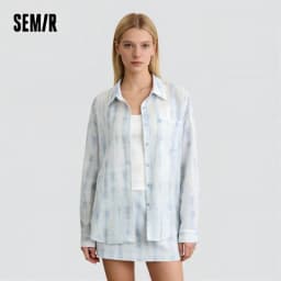 Semir Women Shirt Textured 2026 Loose Fit Two Piece Set Urban Casual Everyday Style Soft Comfortable Daily Wear