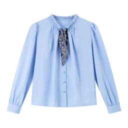 VIMLY Elegant Women's Shirts 2026 Retro Linen Blend Lace Up Crew Neck Blouse Puff Sleeve Autumn New Women's Clothing A3005