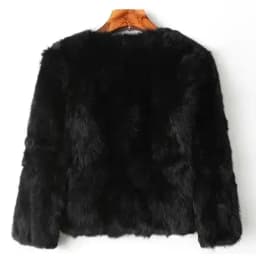 2025 New Women's Real Rabbit Fur Coat High-waist Round Collar Cardigan Long-sleeved Slim Fit Rabbit Jacket Women Fashion Coat
