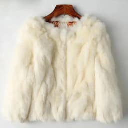2025 New Women's Real Rabbit Fur Coat High-waist Round Collar Cardigan Long-sleeved Slim Fit Rabbit Jacket Women Fashion Coat