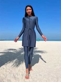 New Muslim Swimwear Burkini 3pcs set solid color swimsuit for Muslim Women long sleeve suits diving suit and surf wear in summer