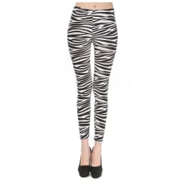 Women's Leggings Zebra Print Tights Polyester Spandex Blended Elastic Waist Fleece Autumn and Winter Clothing