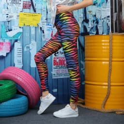 Women's Leggings Zebra Print Tights Polyester Spandex Blended Elastic Waist Fleece Autumn and Winter Clothing