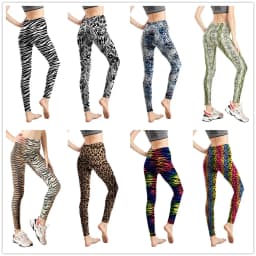 Women's Leggings Zebra Print Tights Polyester Spandex Blended Elastic Waist Fleece Autumn and Winter Clothing