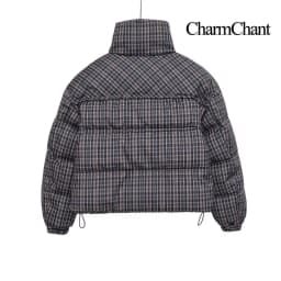 CharmChant Stand-Collar Plaid Puffer Jacket for Women Winter 2025 Padding Coat Female New in Coats Warm Check Outerwears Parkas