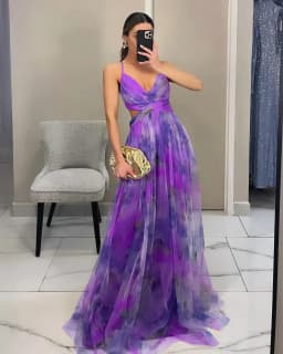 Women's S-XL Size Spring Summer Mesh Printed Hanging Dress Holiday Leisure Party Fashion Slimming Versatile Lady‘s Party Dress