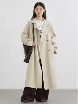 CHIC VEN Fashion Women Long Trench Coat Solid Belt Loose Casual Windbreaker Double-breasted Female Overcoat Spring Autumn 2025
