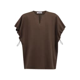 Amii V-Neck Women's T-Shirt 2026 Summer New Adjustable Cuff Stretch Tee Loose Casual Dolman Short Sleeve Top For Women 12622182