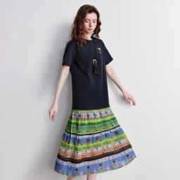 TOYOUTH Women Gong Zhang Zhang Collaboration Dress 2026 Summer New Quirky Vacation Artistic Patchwork T-Shirt Dress