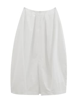 ZIQIAO 2026 Spring Women's White Sculptural Bud Skirt - Mid-Length A-Line Floral-Inspired Design for Casual and Date Wear