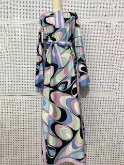 Designer style women's clothing, retro, geometric, positioning print, pullover dress, fashionable, loose, plus-size, slit skirt