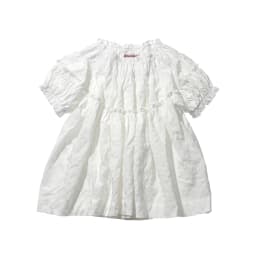 imakokoni original summer white bubble shirt for women's artistic three-dimensional texture pleated round neck shirt 265533