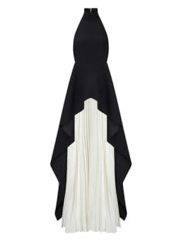 TWOTWINSTYLE Sexy Two Piece Set Women Halter Sleeveless Open Back Top High Waist Pleated Maxi Skirt Slim Women's Suit Summer New