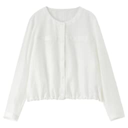 SENTUBILA Women's Lyocell White Shirt 2026 Spring Summer Round Neck Long Sleeve Drawstring Sheer Casual Top 161WB5014
