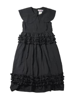 Black temperament dress, women's imakokoni original, summer casual art texture, doll neck sleeveless mid length skirt 265573