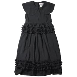 Black temperament dress, women's imakokoni original, summer casual art texture, doll neck sleeveless mid length skirt 265573