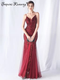 Sexy Elegant Long Wedding Evening Dresses for Women 2026 Mesh Birthday Party Dresses Woman Pink Maxi Sequin Summer Dress Vestido
