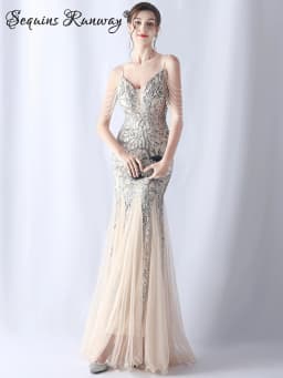 Sexy Elegant Long Wedding Evening Dresses for Women 2026 Mesh Birthday Party Dresses Woman Pink Maxi Sequin Summer Dress Vestido
