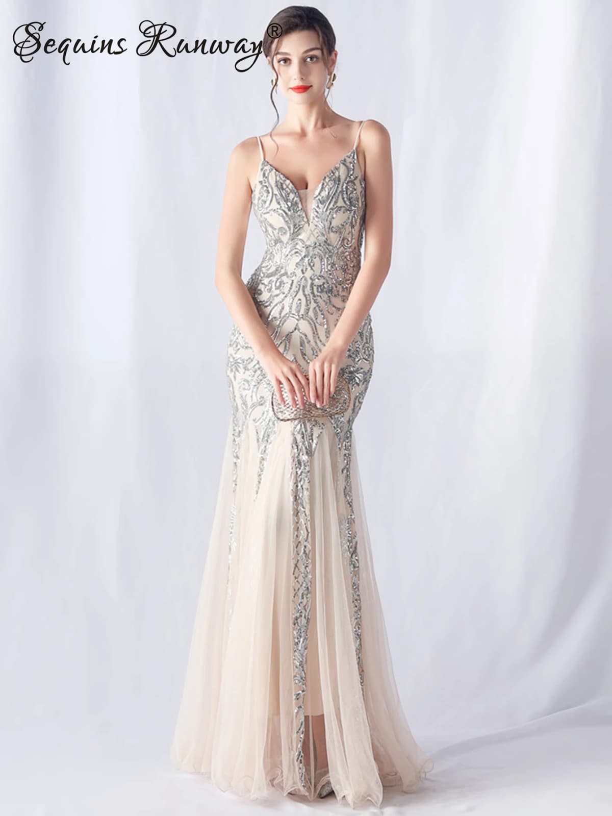 Sexy Elegant Long Wedding Evening Dresses for Women 2026 Mesh Birthday Party Dresses Woman Pink Maxi Sequin Summer Dress Vestido