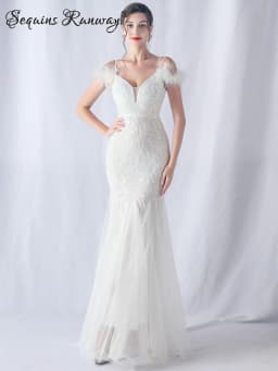 Sexy Elegant Long Wedding Evening Dresses for Women 2026 Mesh Birthday Party Dresses Woman Pink Maxi Sequin Summer Dress Vestido